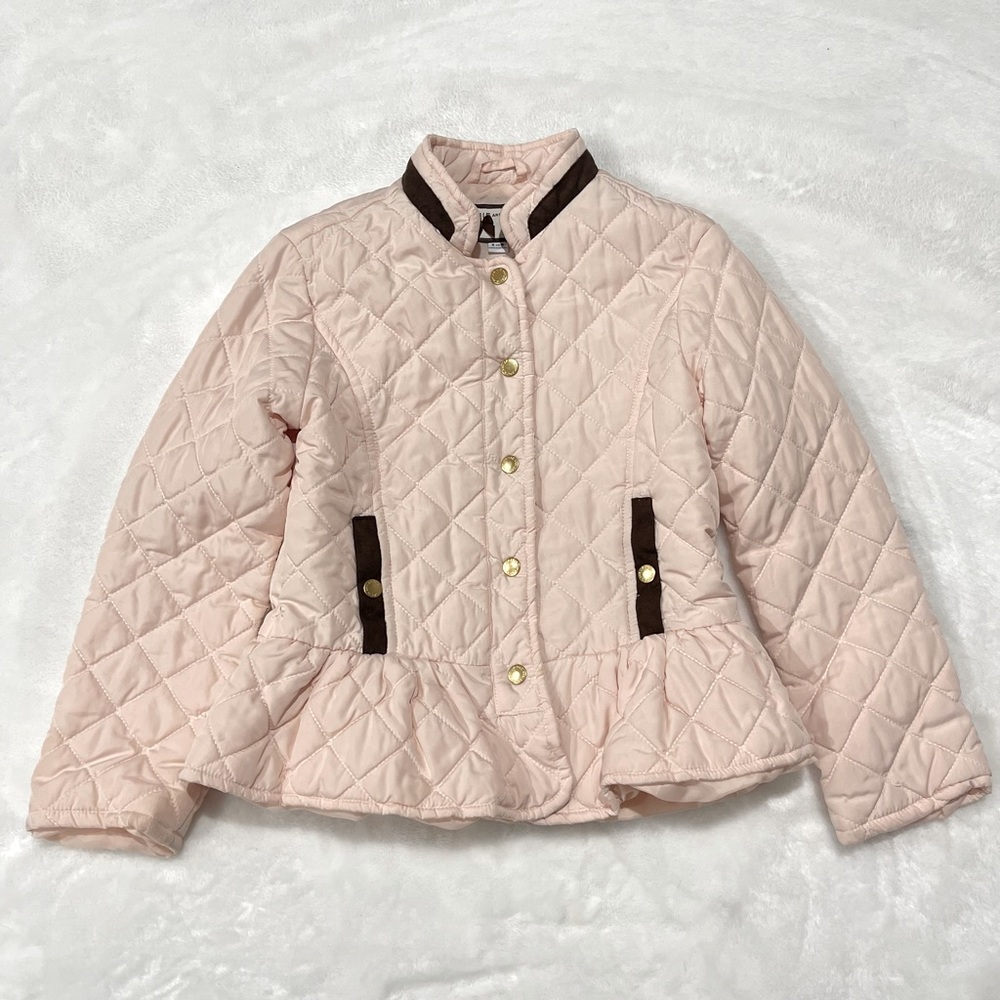 Janie and Jack Quilted Barn Coat in Light Pink Size 5-6